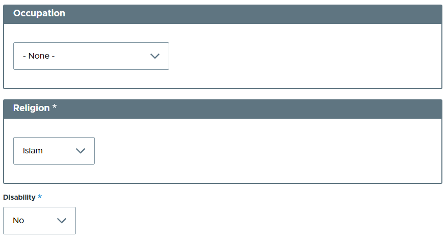 Occupation, Religion & Disability