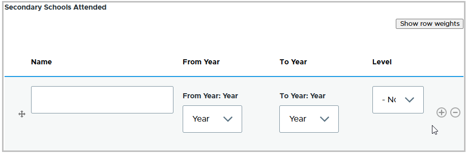 Secondary Schools Attended