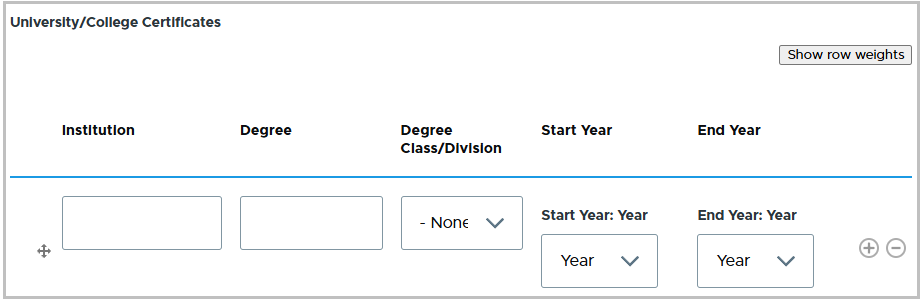 University/College Certificates