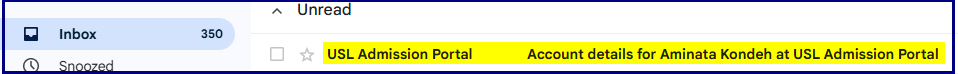 Email from USL