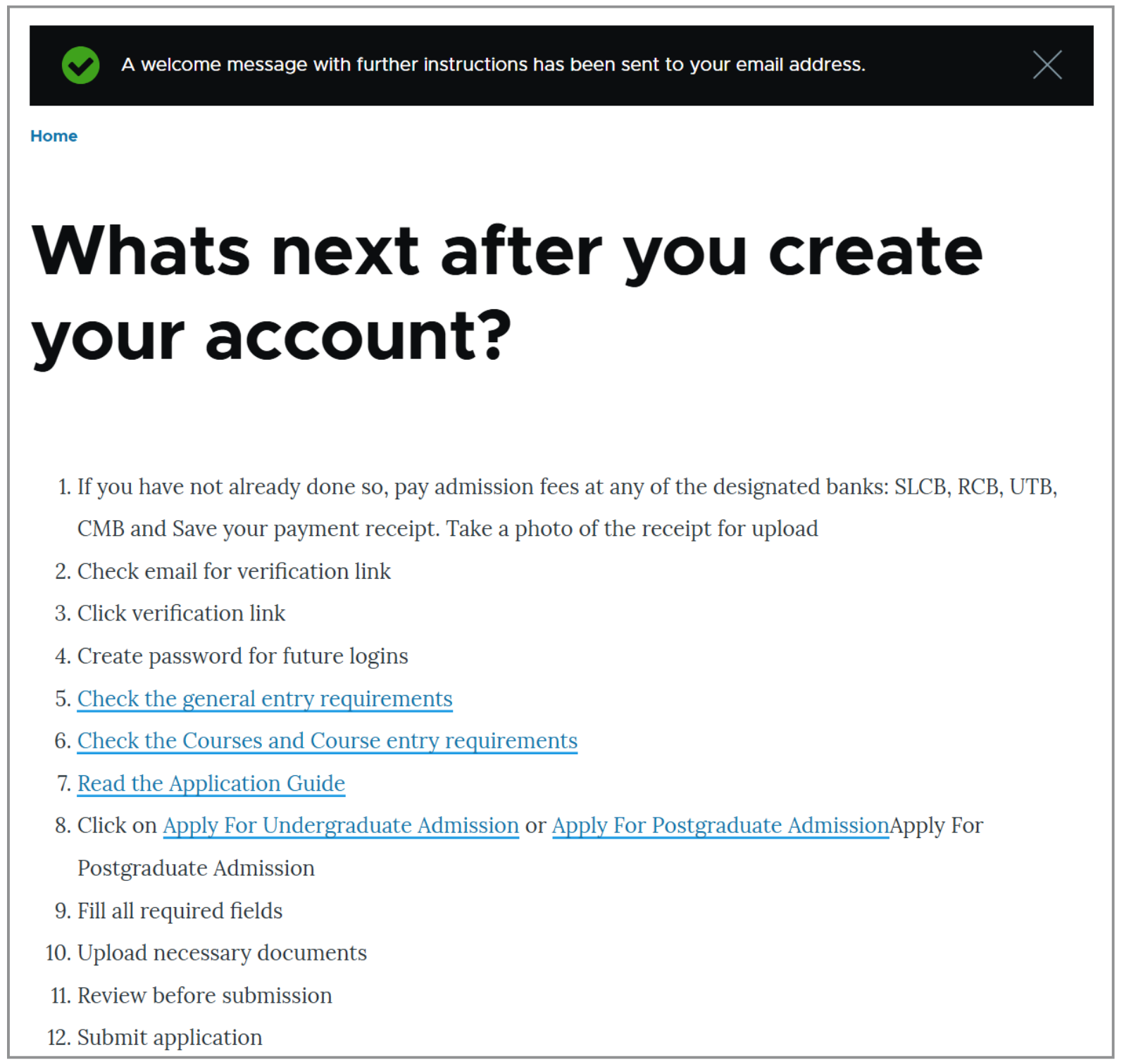What's Next in the admission process